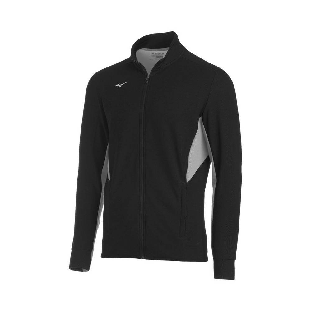 Mens Mizuno Elite Thermal Jacket Black/Grey Philippines (RJBOUP085)